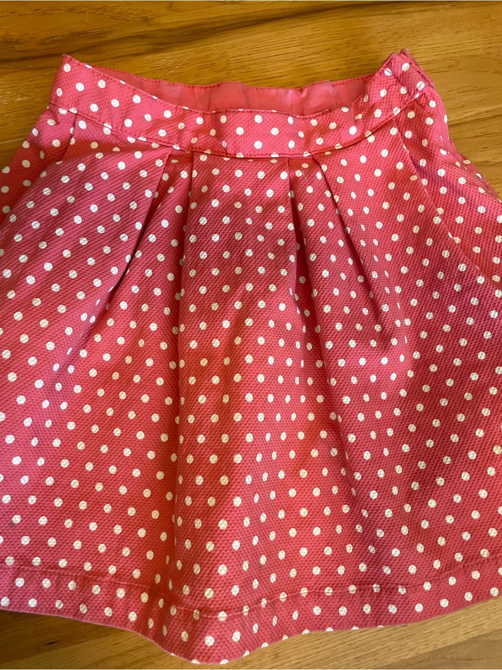 GAP Coral Pink Polka Dot Pleated Skirt